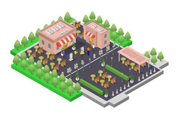 Pizzeria Building Isometric