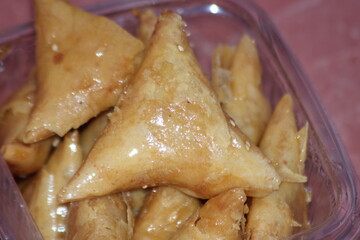 Briwat Close Up, Traditional Moroccan Pastry