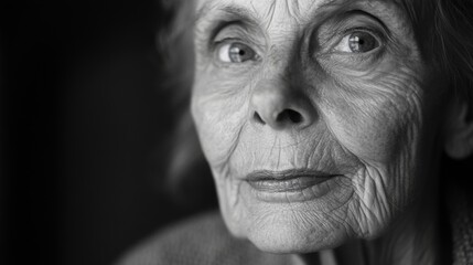 Obraz premium Close-up portrait of elderly woman