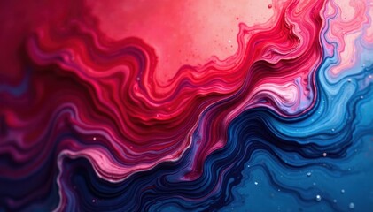 Swirling red and blue abstract paint textures, canvas, psychedelic
