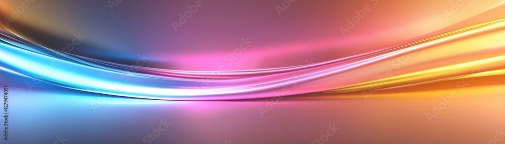 Poster vibrant colorful abstract background with flowing light waves for creative design and artistic use