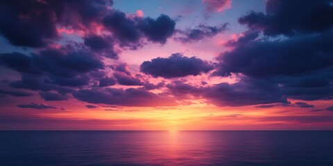 Fototapeta premium Dramatic Sunset Over Ocean