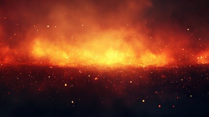 Fiery inferno landscape, sparks, night, background, design