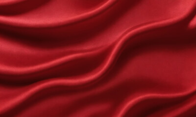 Obraz premium Rich red fabric flowing elegantly under soft lighting creates a visually stunning and luxurious backdrop for any occasion