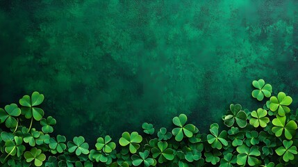 horizontal text banner with clover and blank space for text, st. patrick's day