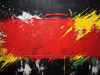 Vibrant abstract art showcasing bold colors with dynamic brush strokes in a contemporary gallery setting