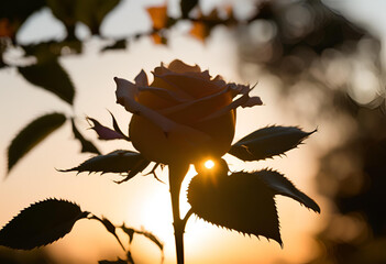 artistic rose silhouette with elegant curves
