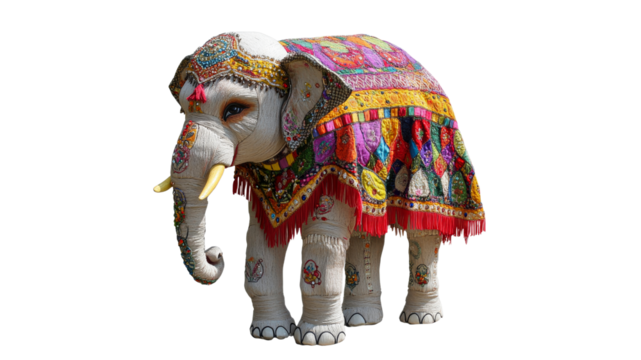 Colorful elephant in a parade