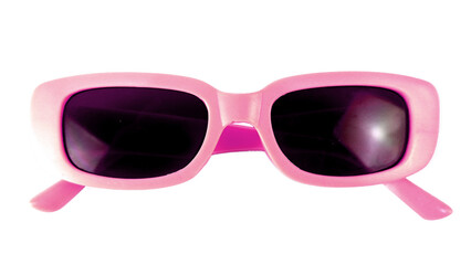 Sunglasses pink isolated on white background children pastel rectangle round frame eyeglasses isolated transparent
