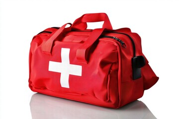Illustration of a first aid bag on a clean, white background.
