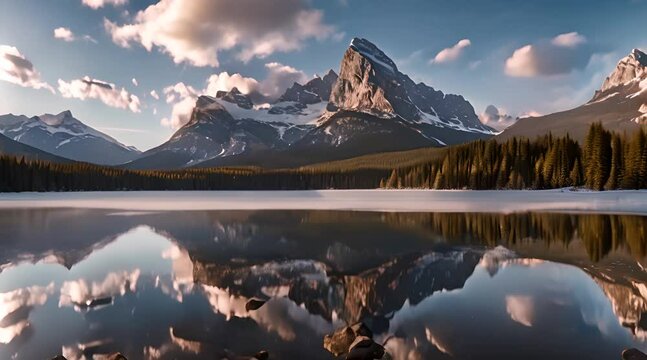 Majestic Mountain Reflections on a Tranquil Lake Stunning Nature & Scenic Beauty