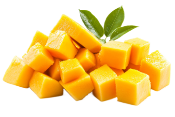 Fresh mango cubes for a tasty snack