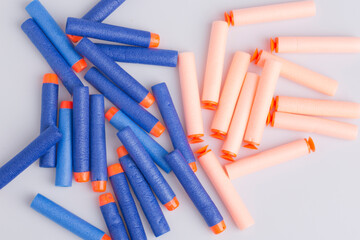 blue and orange bullets