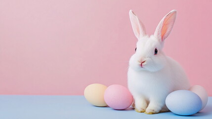 easter bunny with eggs