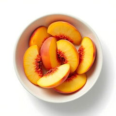 bowl of sliced peaches