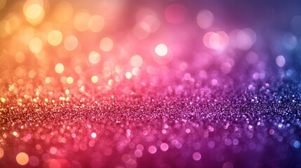 Colorful glitter bokeh background with radiant sparkle and warm tones