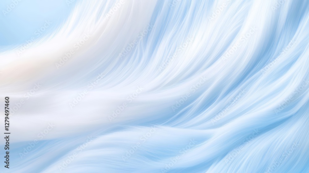 Canvas Prints soft flowing abstract background with gentle blue and white waving textures