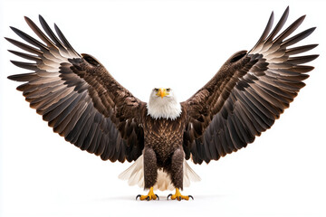 Naklejka premium Bald eagle with wings fully spread