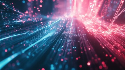 Fototapeta premium Digital future with interconnected nodes and lines