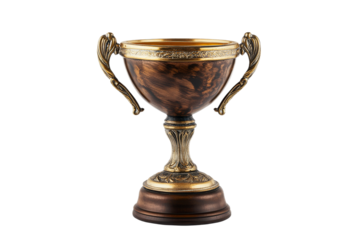 Ornate golden trophy on display