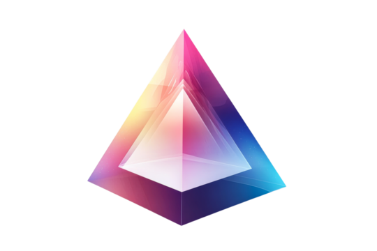 Colorful triangular prism with gradient effects