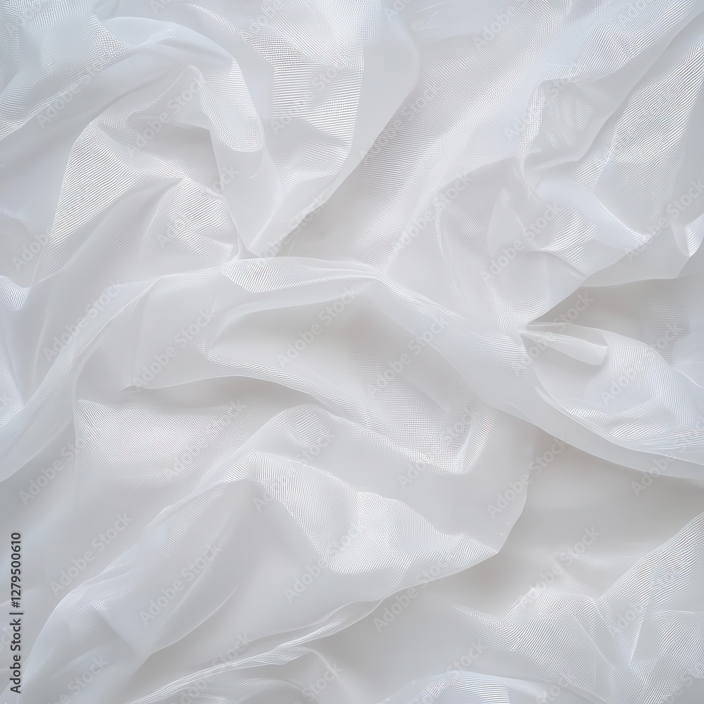 Poster worn-out plastic sheeting with visible stretch marks and curling edges, creating unique spaces perfe