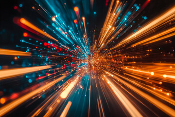 Abstract warp speed light motion effect
