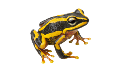 Colorful frog with yellow black patterns