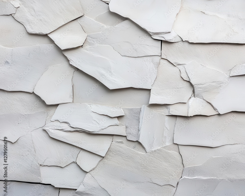 Poster tightly packed layers of thin concrete sheets, each slightly cracked and weathered, forming a struct