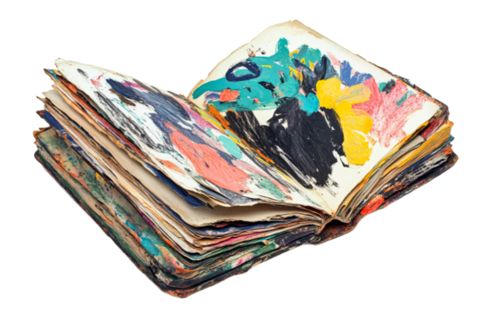 Abstract art in an open book