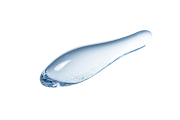 Clear water droplet resting on a smooth surface