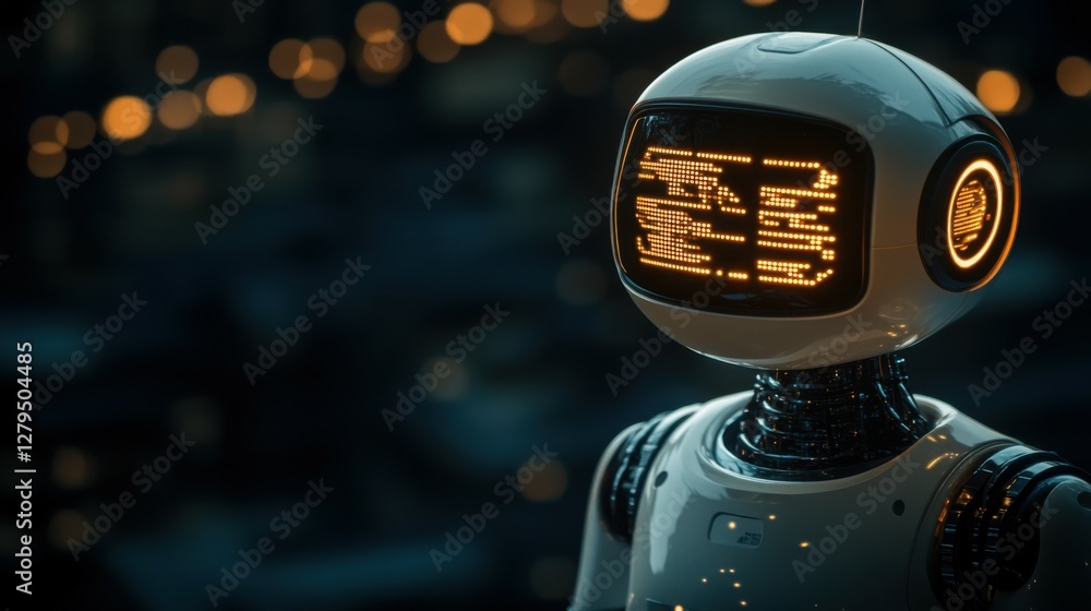 Poster ai chat digital technology, business communication, and development of smart robot conversation, bot