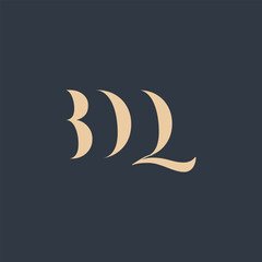 BDQ abstract letter logo design. This logo is designed by three abstract letters.