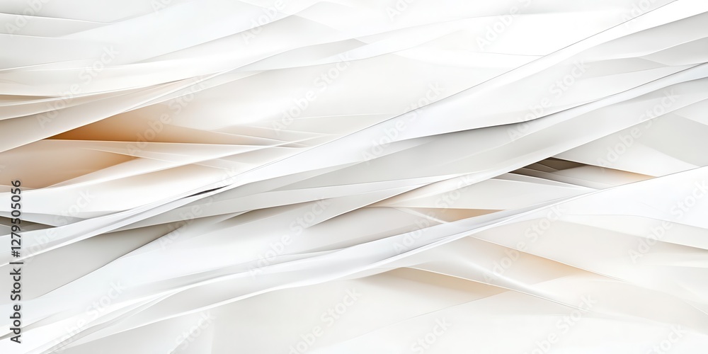 Poster Overlapping synthetic mesh layers, forming futuristic textures with structured copy space zones