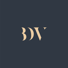 BDV abstract letter logo design. This logo is designed by three abstract letters.