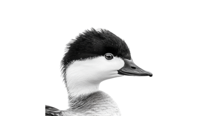 Close up view of a duck with unique markings