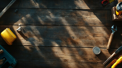  "Essential Craft: Plumber’s Tools on Rustic Wood"

