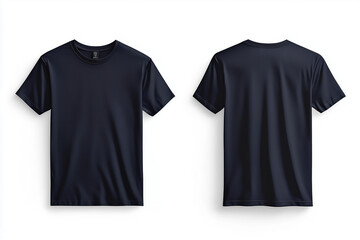 Plain navy t-shirt front and back for mockup