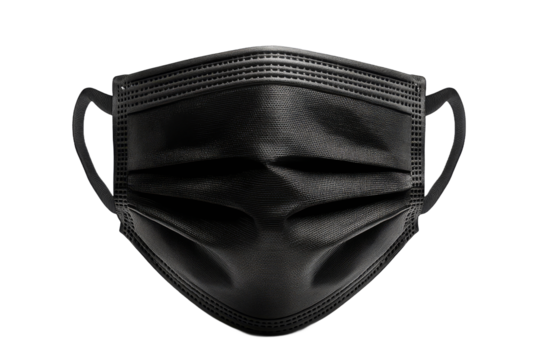 Black face mask on a white background