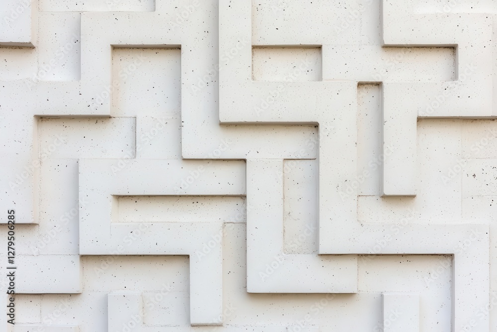Poster laser-etched stone with subtle engraving creating geometric patterns in relief, featuring structured