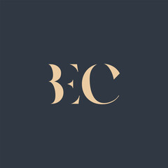 BEC abstract letter logo design. This logo is designed by three abstract letters.