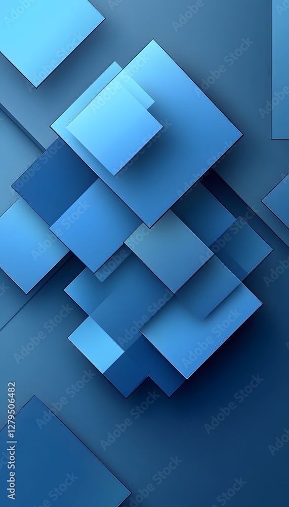 Aufkleber blue squares with different shades creating a geometric pattern