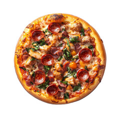 deliciosa Pizza de pepperoni, vista aerea