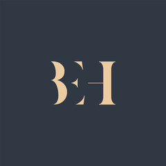 BEH abstract letter logo design. This logo is designed by three abstract letters.