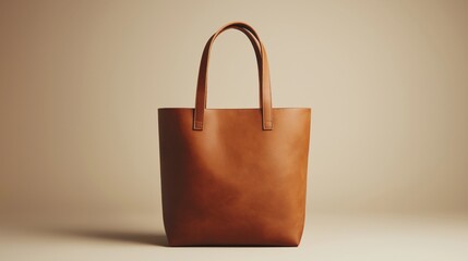 Stylish brown leather tote bag displayed against a neutral background