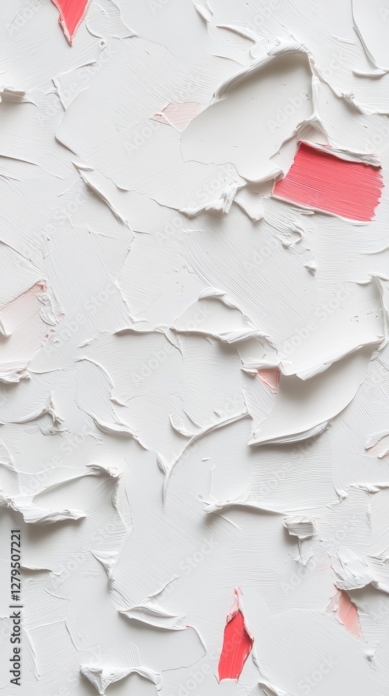 Poster hand-painted acrylic textures scraped away to reveal a detailed, natural underlayer, creating spaces