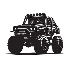 offroad racing truck silhouette vector illustration
