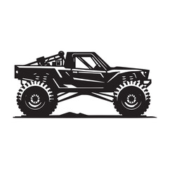offroad racing truck silhouette vector illustration
