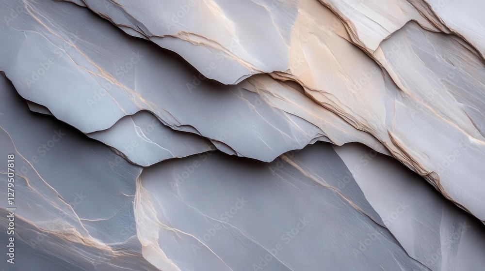 Poster fractured stone slabs pressed together, forming natural lines that appear simultaneously chaotic and