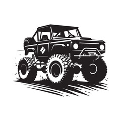 offroad racing truck silhouette vector illustration
